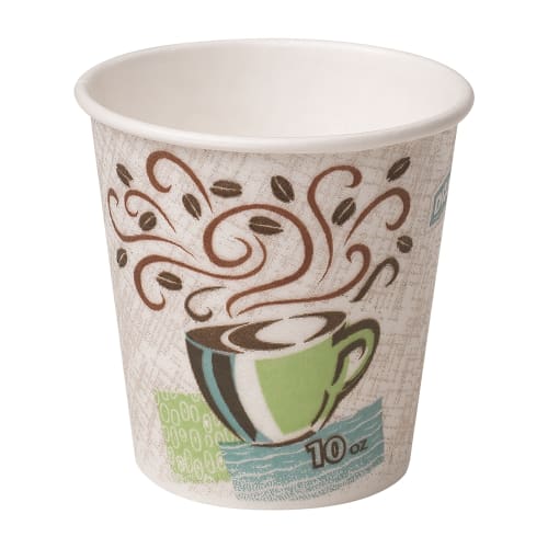 Dixie® PerfecTouch® Insulated Paper Hot Cup, Coffee Design 10oz, Unwrapped